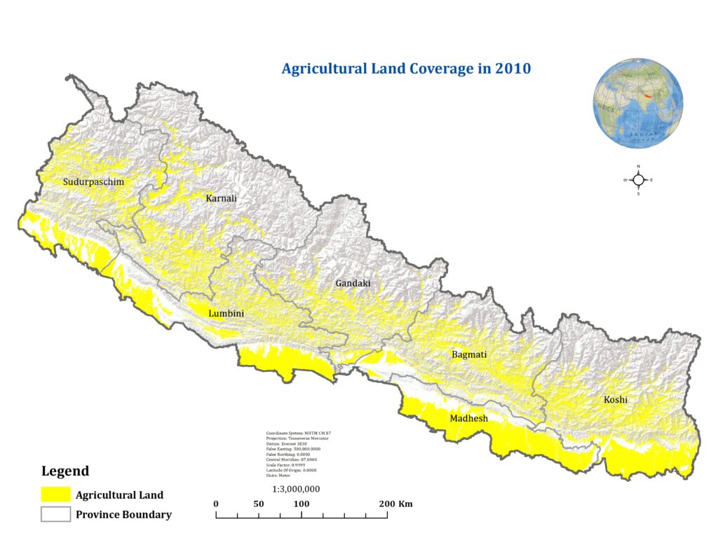 Agricultural Land Use in Nepal 1984 to 2021